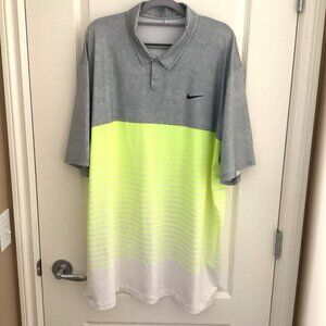 Tiger Woods Collection Nike Men's Polo Shirt Size XXL Striped Golf Short Sleeves